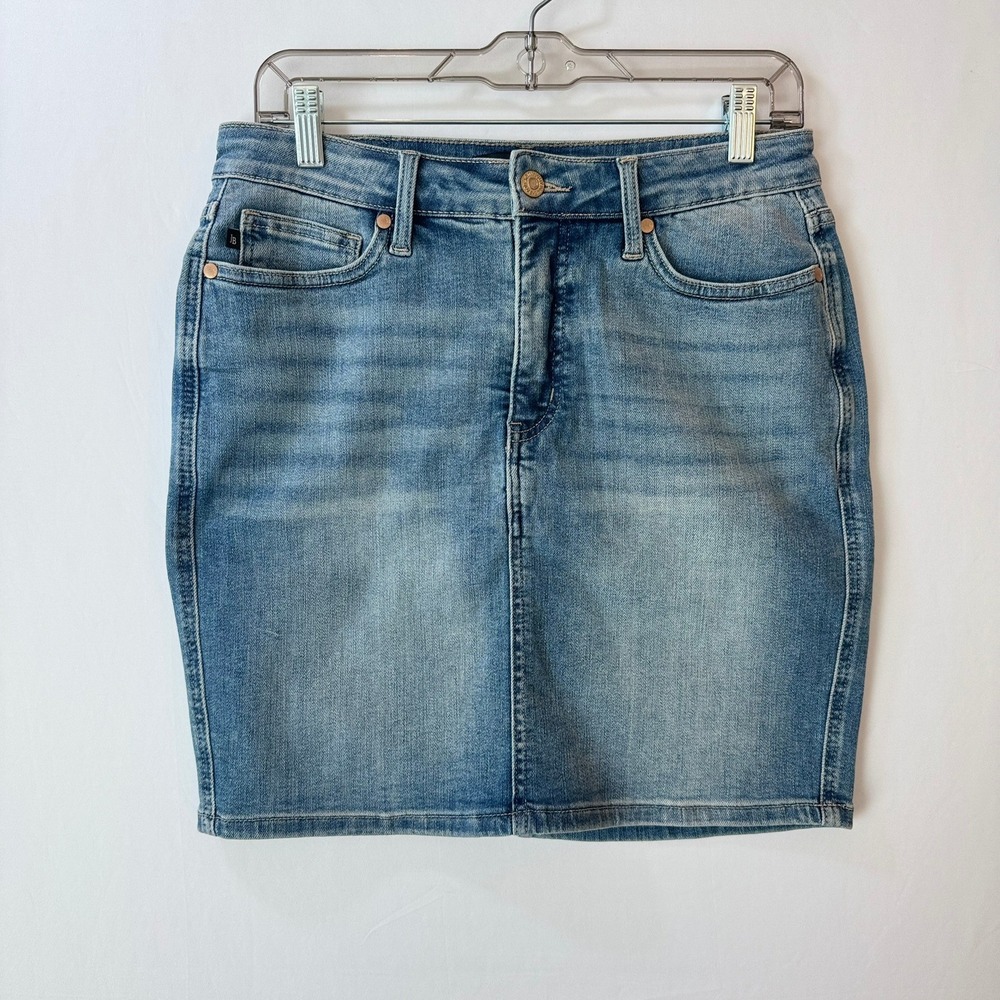Judy Blue Womens Medium Wash Denim Mini Skirt JB2819 MD-CO Size Large